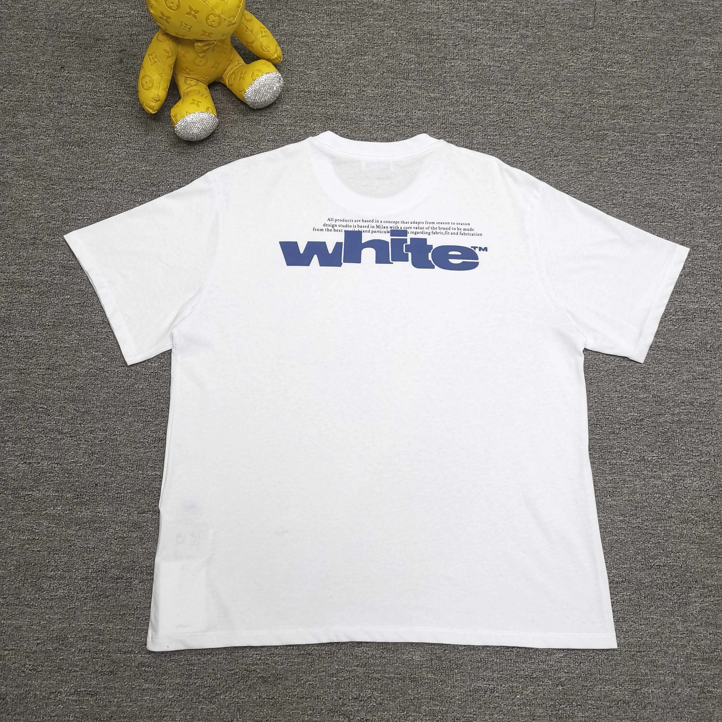 Top version ❤️off white new loose version blue letter short-sleeved T-shirt Size: S M L XL Color: Black White P240